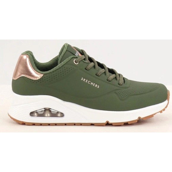 Skechers Uno Shimmer Away Olive Womens 8.5. Style 155196/OLV - Picture 1 of 16